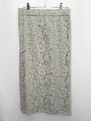 ◇ ⊂ ur's ユアーズ レース 膝下丈 タイト スカート サイズL グレー系 レディース E  【1411070008466】