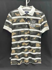 PEARLY GATES パーリーゲイツ ゴルフウェア 半袖 ポロシャツ 緑 カーキ サイズ4 30周年記念 迷彩 カモフラ ボーダー