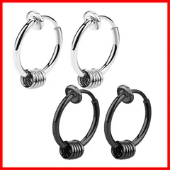 【早発送】 リングピス ノンホール フェイクピス フープ イヤリング メンズ