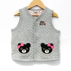 ミキハウス ベスト ジャケット アウター キルティング ダブルビー ベビー 女の子用 L90-100サイズ グレー MIKIHOUSE 【中古】