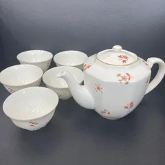 ♦️たち吉　急須　湯呑み5客セット　花柄　橘吉　ティーポット