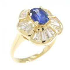 18KYG サファイヤ リング 0.96CT