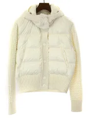 MONCLER モンクレール CARDIGAN TRICOT ローゲージフーデッドダウン カーディガン H20939B00029 M2274 ホワイト Sのサムネイル