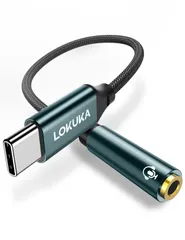 LOKUKA usb c イヤホンジャック DAC内蔵 ハイレゾ対応 高耐久 通話/音量調整/音楽再生対応 イヤホン変換アダプタ MacBook/iPad Pro/Air/Android/type c 機器用 20cm LC1