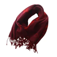 ルイヴィトン LOUIS VUITTON エシャルプ レイキャビック モノグラム マフラー カシミヤ フリンジ レッド M75505 /YO7 ■OH