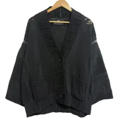 美品 22SS ERMANNO SCERVINO エルマノシェルビーノ オーバーサイズ ニットカーディガン M ブラック レディース 古着 中古 USED