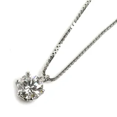 Pt900/850 一粒ダイヤ ネックレス ダイヤモンド0.529ct 3.0g ～45cm フリーチェーン レディース 中古