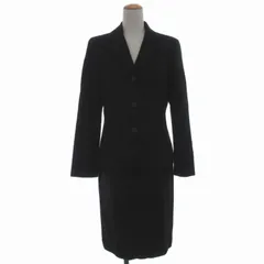ランバン LANVIN COLLECTION スーツ フォーマル セットアップ 上下 2点セット テーラードジャケット 総裏地 タイトスカート ひざ丈 アンゴラ混 40 L 38 M 黒 ブラック /DKのサムネイル