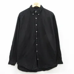 XL/古着 ラルフローレン 長袖 ブランド シャツ メンズ 90s ワンポイントロゴ 大きいサイズ コットン ボタンダウン 黒 ブラック 25may20 中