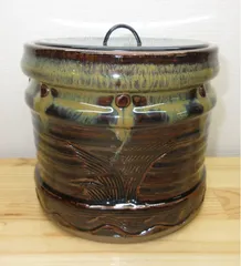 【茶道具】高取喜恵造　高取焼丸水指　水指392 茶道具】高取喜恵造 高取焼丸水指 水指392 - メルカリ