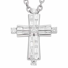 Southern Cross サザンクロス クロス ダイヤモンド(2.73ct) ペンダント ネックレス 750 K18 WG ホワイトゴールド ITALY【送料無料】十字架【中古】25020145