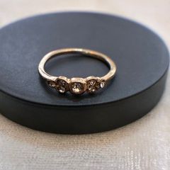 アガット K10 ピンクゴールド ダイヤモンド0.01ct ピンキーリング 3号