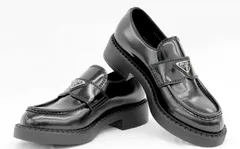 PRADA(プラダ) チョコレートブラッシュドレザー ローファー 2DE127 6 1/2(26.5cm相当) メンズ