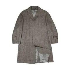 HANKYU granvino カシミヤ混 チェック柄 ステンカラーコート Sサイズ程度/比翼/阪急