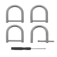 uxcell Dリング ネジ式 内幅20mm Dカンバッグ 留め金具 U字金具 ホースシューU字型 キーリングパーツ バックル キーチェーン用 黒