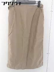 ◇ green label relaxing UNITED ARROWS リネン混 グルカ 膝下丈 スカート サイズ36 ブラウン レディース  【1108250005086】