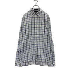 TOMMY HILFIGER 長袖 チェックシャツ L ホワイト ネイビー トミーヒルフィガー ボタンダウン ワンポイント 古着卸 アメリカ仕入 a604-7352