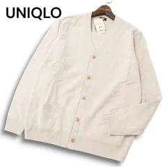 【新品 未使用】 UNIQLO ユニクロ ウール100％★ プレミアムラム Vネック ニット カーディガン Sz.XL メンズ 大きいサイズ