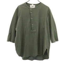 Milok ミロック 日本製 7分袖 ヘンリーネック カットソー 44 グリーン メンズ 古着