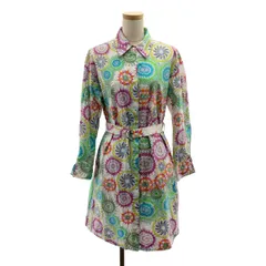 【美品】  VIVIENNE TAM / ヴィヴィアンタム | コットン 総柄 ベルテッド ポケット付き シャツ ワンピース | XS | マルチカラー | レディース