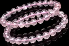 マダガスカル産 ローズクォーツ　12mm　ブレスレット 1個売り パワーストーン 天然石 _B1428-12