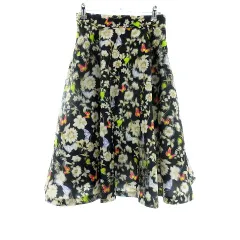 アンドクチュール And couture ザ ハニー THE HANY スカート ひざ丈 フレア サイドファスナー 薄手 総柄 38 黒 ブラック ボトムス /BT