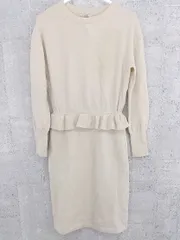 ◇ La TOTALITE ラ トータリテ 長袖 膝丈 ニット ワンピース ベージュ レディース 【中古】 【1002799625869】