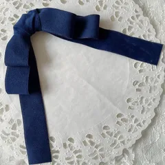 ❤️302 ベロアドロップリボンクリップピン❤️ネイビー