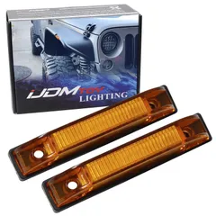 iJDMTOY アンバーレンズ 6-LED サイドマーカーランプ、ジープラングラーTJ JK、ブッシュワッカーフラットスタイルフェンダーフレア、防水 [アンバーレンズ アンバー LED]のサムネイル