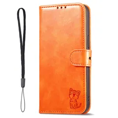 【在庫処分】SENNWAK iPhone 13ケース 手帳型 iPhone13 手帳型 iPhone 13手帳ケース iPhone13カバー スマホカバー アイフォン 13ケース あいんふぉん13カバー ストラップホール 笑顔猫ちゃん スマホケース ストラップ