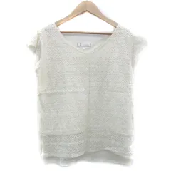 ロペピクニック ROPE Picnic ブラウス カットソー ノースリーブ Vネック 総レース 38 M オフホワイト 白 /YM21