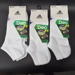 まとめ売り お買い得9足セット ＜新品＞ 消臭 靴下 くるぶしソックス 26-28cm ホワイト adidas 4