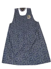 エプロン キッチン エプロン プリーツキッチン サービス品 花柄 ネイビー系