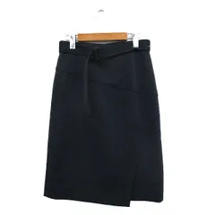 クードシャンス CdeC COUP DE CHANCE タイトスカート 膝丈 ベルト シンプル 36 ネイビー 紺 /KT5