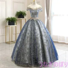 花柄が煌びやかで美しいオフショルダー イブニングドレス?.?