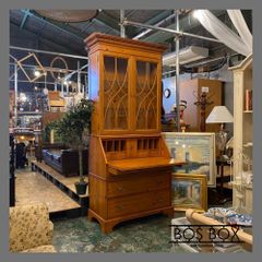 アメリカ HICKORY CHAIR ビューローブックケース  ブックシェルフ一体型ライティングビューロー 鍵付き 上下セパレート式 店頭不可●F024A663