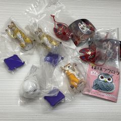 現状未使用品　動物のガチャガチャ　トラ　猫　狐のお面　フクロウ　カプセルトイまとめてセット　写真にあるもののみバラ売り不可