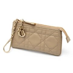 ディオール / DIOR　レディディオール ジップ コインケース　S0972ONMJ　ラムレザー　グレージュ 【中古】 商品番号 S-158089