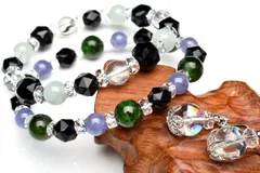 開運◇高品質3点セット AAダイオプサイト＆タンザナイト ブレスレット・ピアス パワーストーン 天然石 _A1187