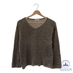 【訳アリ】 I.T.S international イッツインターナショナル トップス ニット Vネック シンプル 長袖 レディース ブラウン F タヌキ アンゴラ 901-11354 送料無料 古着