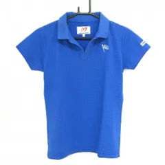 ★値下げ★マスターバニー 半袖スキッパーシャツ ブルー サッカー生地 日本製 レディース 0(S) ゴルフウェア MASTER BUNNY EDITION