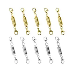 DIY用 プレゼント ホワイトデー ギフト クラフト作り バレンタイン 延長用金具 アクセサリーパーツ 簡単装着 ジュエリー エンドパーツ 10個セット 磁気クラスプ マグネット留め具 留め具 (シリンドリカル) PLAYER】ネックレス 【BEAUTY