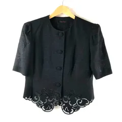 ユキトリイ YUKI TORII ジャケット ハーフスリーブ 裾レース 肩パッド レトロ オケージョン ブラック系 ダークグレー系 13サイズ 963720