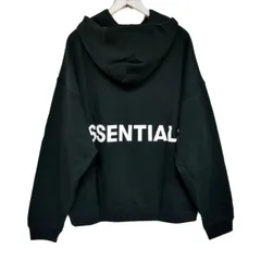 ESSENTIALS FEAR OF GOD エッセンシャルズ フィアオブゴッド 国内正規 BOXY PULLOVER HOODIE バックロゴプリント ボクシーフーディー パーカー BLACK ブラック 黒 L