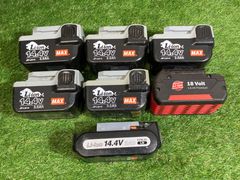 送料無料！【ジャンク品】バッテリー　MAX 14.4v3.0Ah5個　BOSCH 18v2.6Ah　Panasonic 14.4v3.0Ah　◇アクトツール富山店◇BY