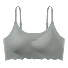 ノンワイヤーブラ シームレス ナイトブラ 肩紐調節付 おやすみブラ 昼夜両用 一体型パッド付 取り外し可 締め付けない 軽量 ストレッチ S-3L 黒 紫 as-008