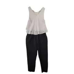 INGNI ベージュ 黒 ノースリーブ オールインワン M ポリエステル 100 %