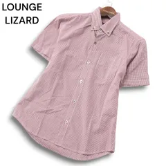 LOUNGE LIZARD ラウンジリザード 春夏★ 半袖 ボタンダウン ギンガムチェック シャツ Sz.1 メンズ 日本製のサムネイル