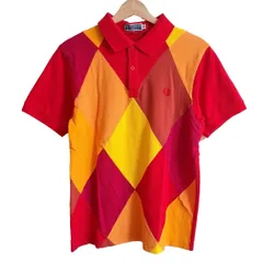 FRED PERRY(フレッドペリー) 半袖ポロシャツ サイズM メンズ - レッド×イエロー×マルチ