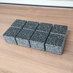 【天然御影石】インシュレーター ８個セット(1面磨き)中国産黒系御影石②【新品】G0399O0018